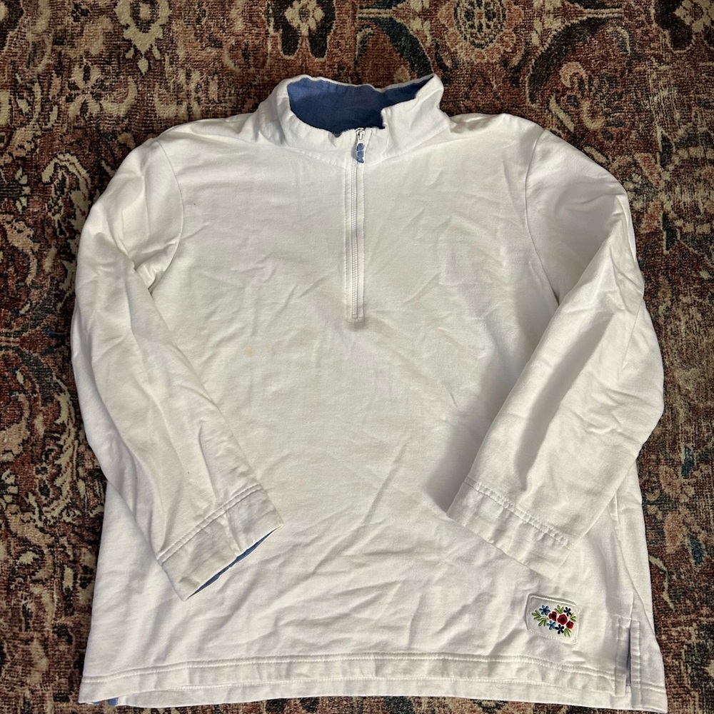 Blair White and Blue Half-Zip Sweatshirt